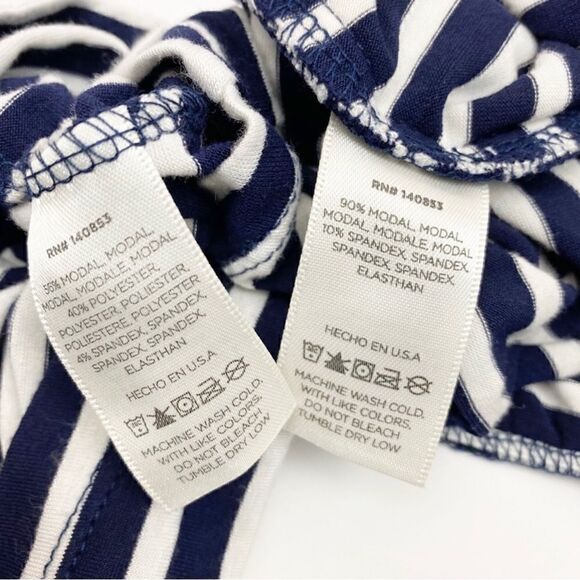 Maison Du Soir Monaco Pajama Set: Navy Stripe - Picture 12 of 14